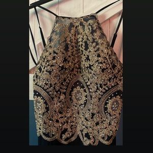 Long classy navy blue dress